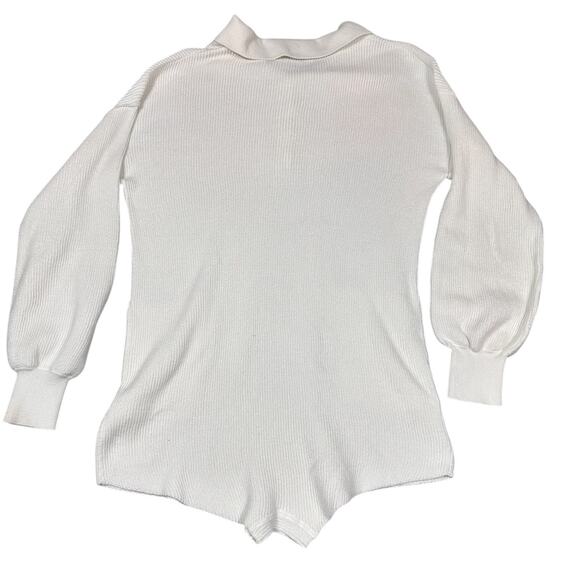 ANRABESS Cream Sweater Romper Polo Button Front Size Small - Picture 6 of 8